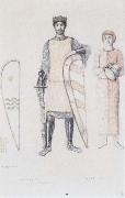 Fernand Khnopff Costume Drawing for Le Roi Arthus Mordred Lancelot and Lyonnel oil